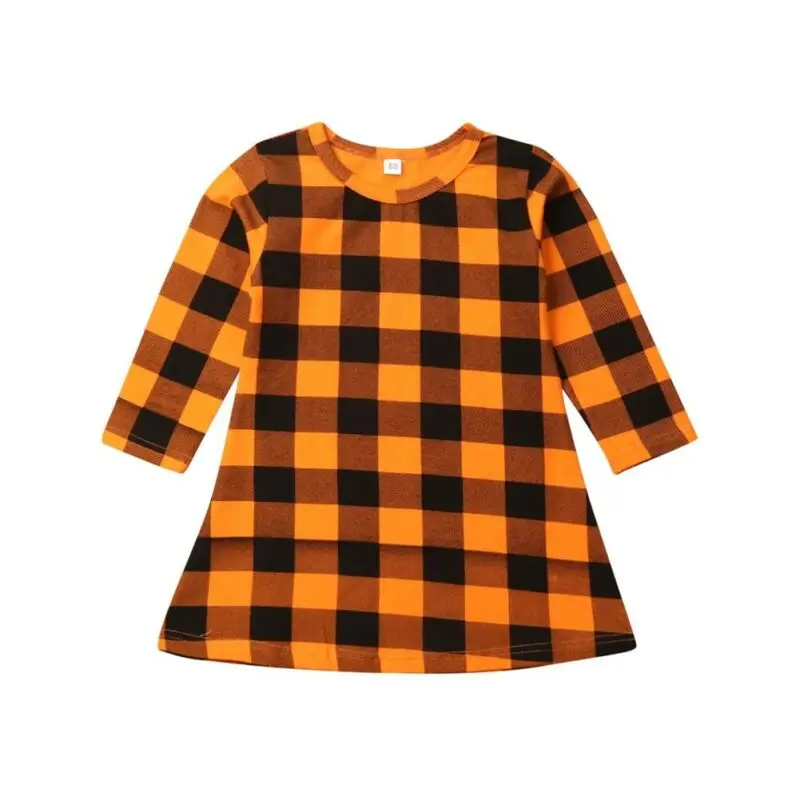 

New Autumn Kid Baby Girls Red Checked Long Sleeve Party Pageant Tutu Dress Fall Casual Clothes