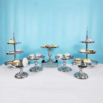 

1pcs -11pcs silver miror wedding cake stand 3 tiers cupcake stand