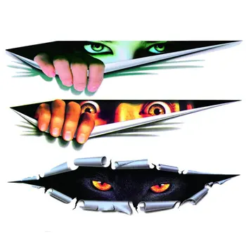 

New Personality Three-dimensional Car Sticker Car Styling Decoration with Simulation Eye Peeking Pattern 13*41cm Free Shipping