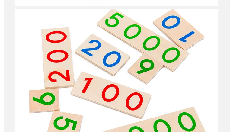 Детские Деревянные Монтессори цифры Цифровые 1-9000 карточные игрушки для студентов обучения маленький размер развивающие Ранние развивающие игрушки