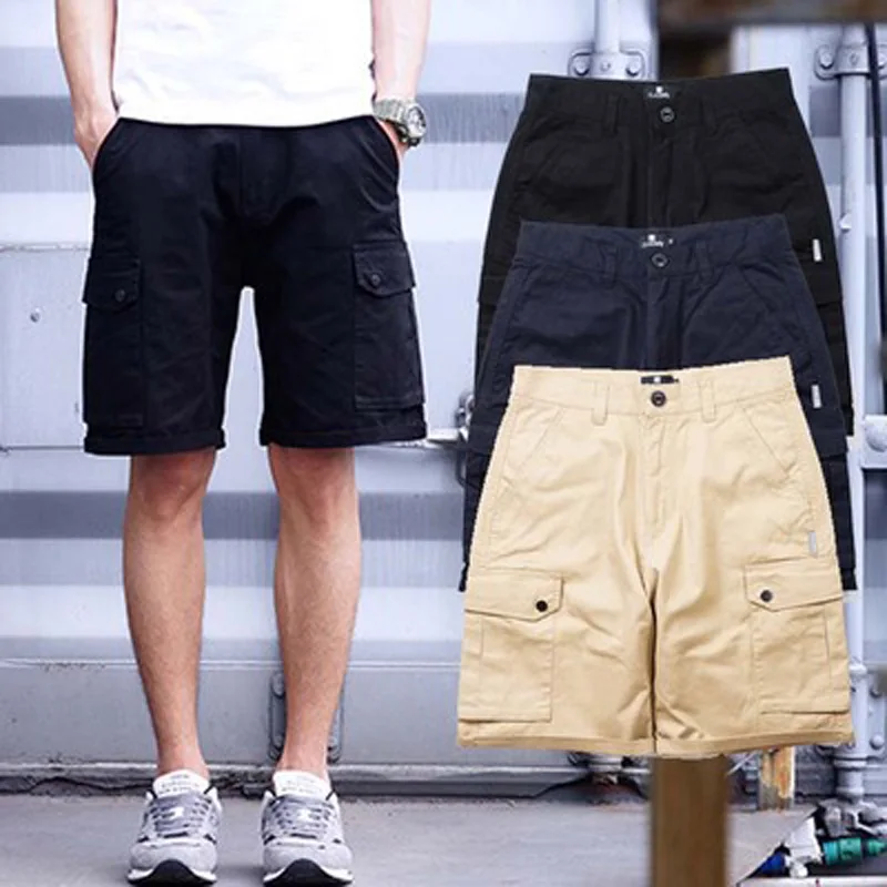 Летние мужские шорты Карго, уличная одежда, хип-хоп Короткие штаны, мужские повседневные свободные Модные бермуды Harajuku Para Hombre, шорты с несколькими карманами