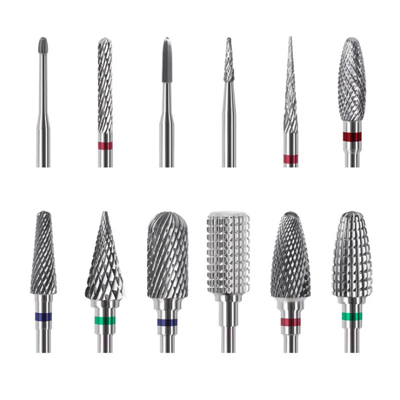 20 типов ногтей сверла для электрической дрели маникюрный станок аксессуары красочные керамические фрезы Радуга карбид вольфрама