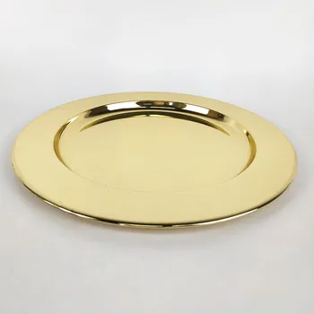 

Various size14cm-26cm stainless steel round gold plate food tray fruit plate shallow dish free shipping