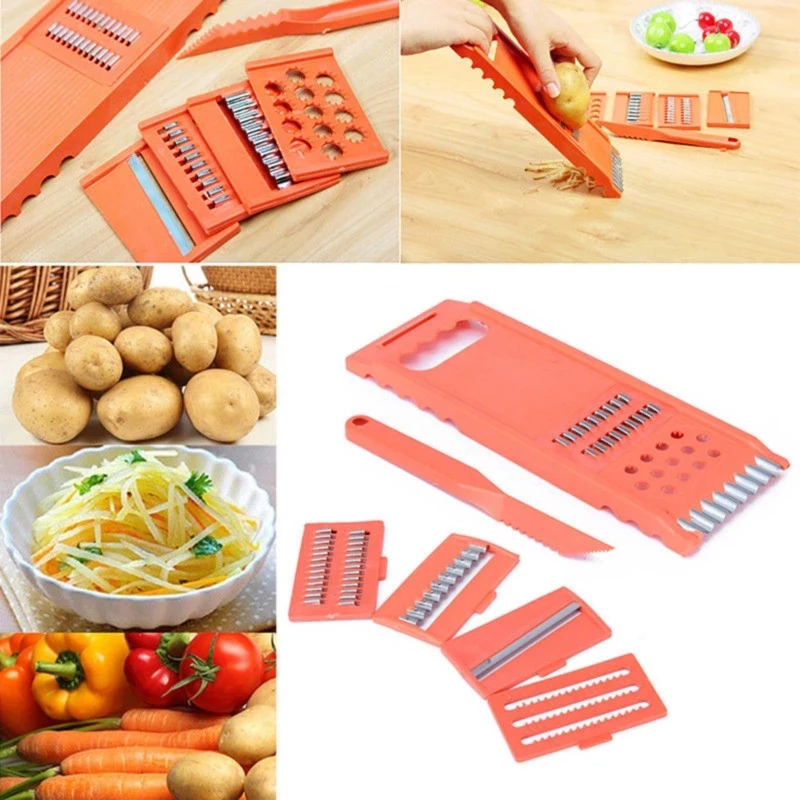 7pcs/set Vegetable Fruit Potato Mandoline Slicer Peeler Dicer Cutter Chopper Grater Vegetable Cutter Kitchen Accessories Tools