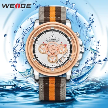 

WEIDE Luxury Watch Men LCD Digital Sport Black Design Dial Zone Design Date Watch Quartz Brand Analog Nylon Trap Men Watch Box