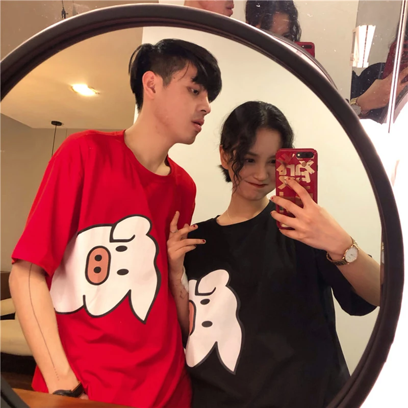 

men's cotton t-shirts cartoon Kawaii Oversize streetwear compression shirt Solid Fitted Creative camiseta men clothes 2019 fit