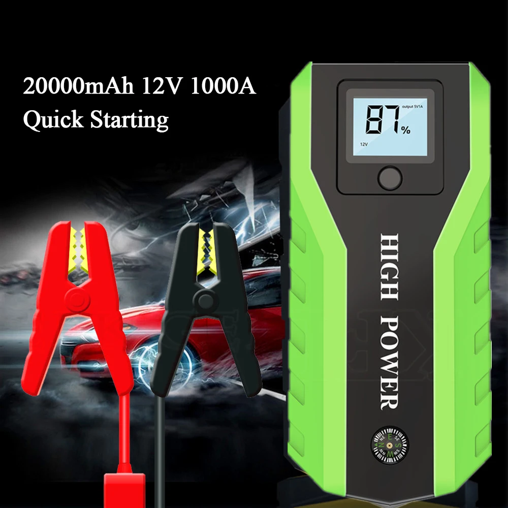 Tanie GKFLY High Power 20000mAh 1000A urządzenie do uruchamiania awaryjnego samochodu 12V urządzenie zapłonowe Power Bank wzmacniacz do akumulatora samochodowego ładowarka do benzyna diesel