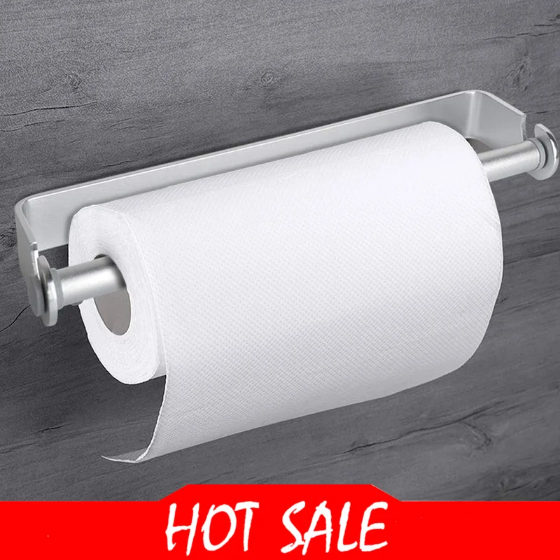 Self Adhesive &amp Wall Mount Paper Towel Holder Dispenser Kitchen Tissue Stand Under Cabinet-Silver | Обустройство дома