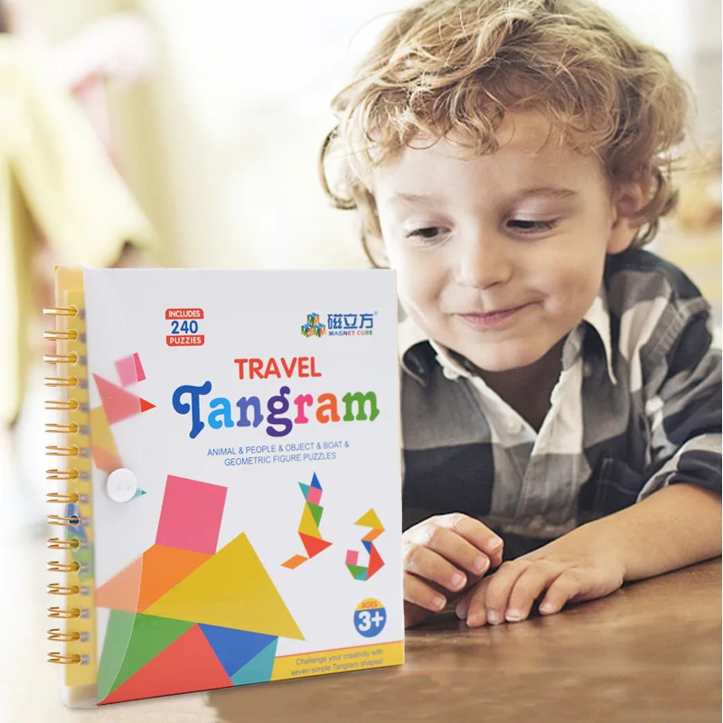 150 моделей магнитная детская игрушка для путешествий Tangram геометрический пазл EVA