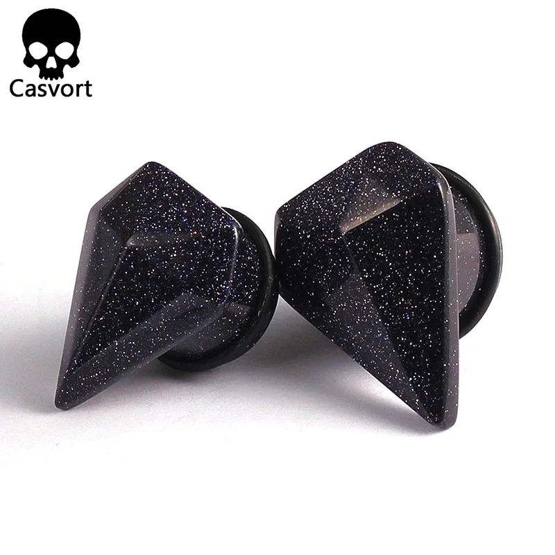 Casvort 2 шт. сердце камень пирсинг уха, ювелирное изделие для тела, измерительные приборы Вилки растяжители для туннелей Серьги Тоннели расширитель мода подарок 2 шт./лот - Окраска металла: style 3