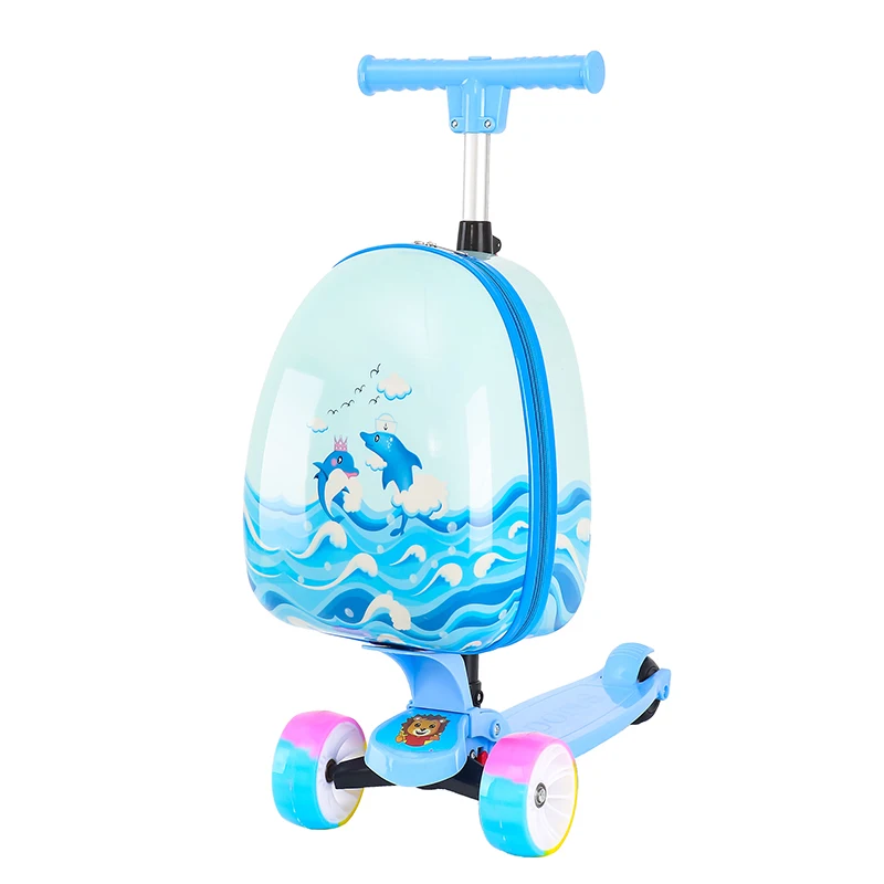 Kids scooter suitcase storage trolley case luggage skateboard for