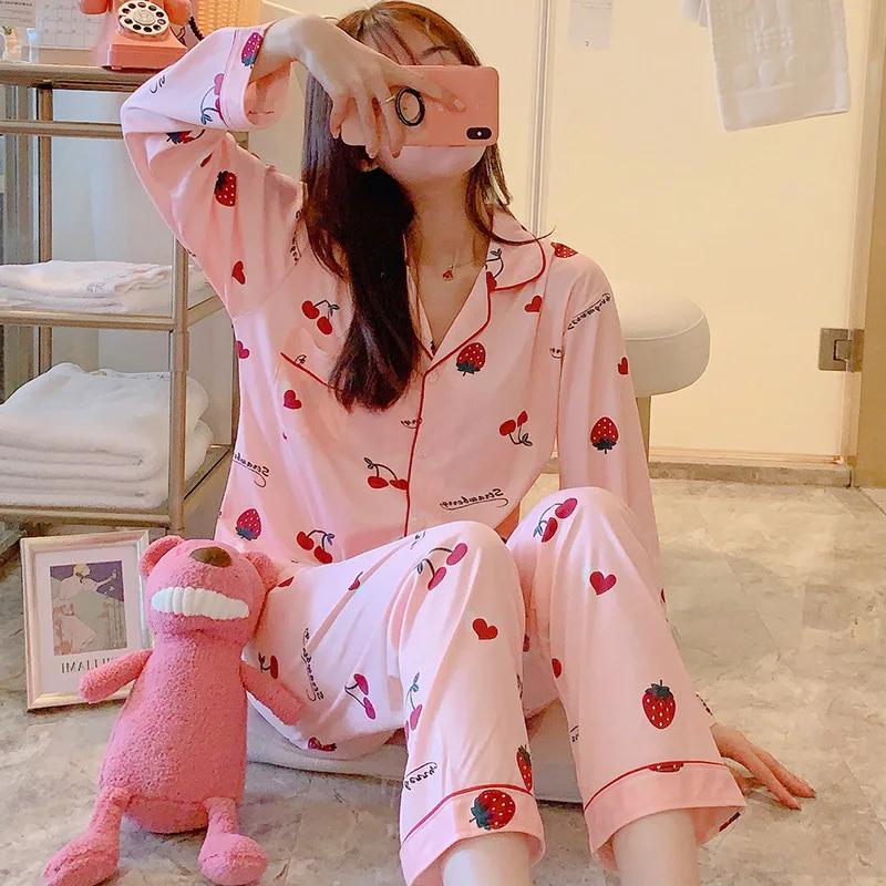 Пижама Mujer, осенне-зимняя Пижама, женский милый комплект из двух предметов для отдыха, домашняя одежда с принтом Микки, домашний костюм, одежда для сна - Цвет: 7