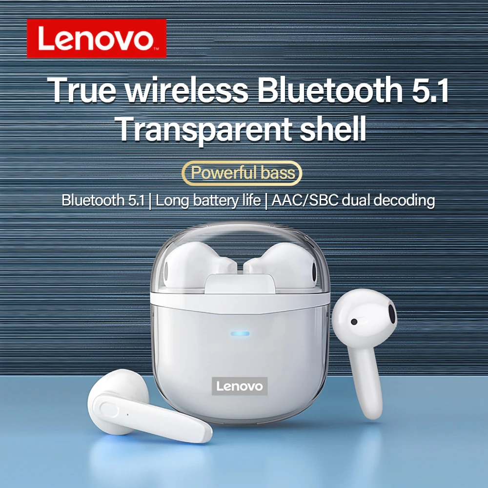 Original Lenovo XT96 Bluetooth 5.1 Headphone With Mic TWS Wireless Earbuds AAC Stereo Bass Headsets Noise Cancelling Earphones |