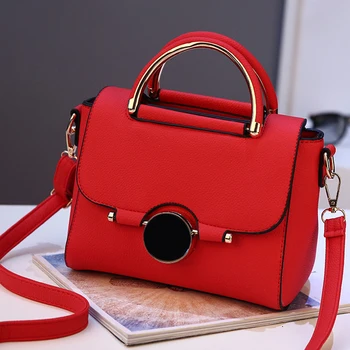 

Women handbag new fashion shoulder bags for lady solid totes cute shopping messenger bag lock black red color hand bags