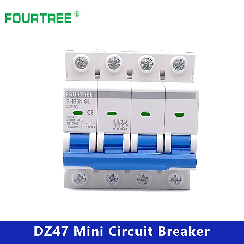 Generic Din Rail Mini Circuit Breaker 4 Pole 400v Household Air Switch