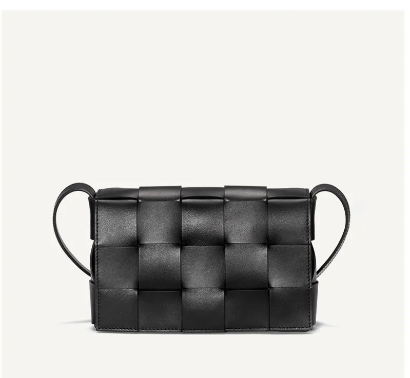 

New Women's Leather Real Woven Dagger Square Inclined Bag Inclinedbag Handbag Bolsos Mujer Crossbody For Women Sac