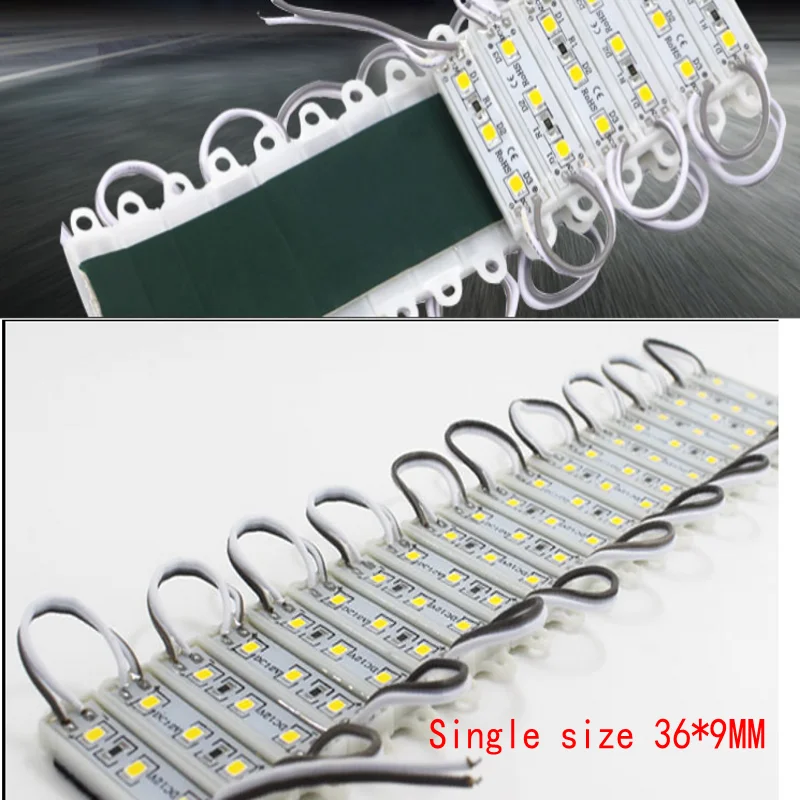 20PCS Small Size LED Module Light 2835 SMD 2 LED DC12V Waterproof IP65 Advertising Sign Backlight Storefront Modules Strip Lamps