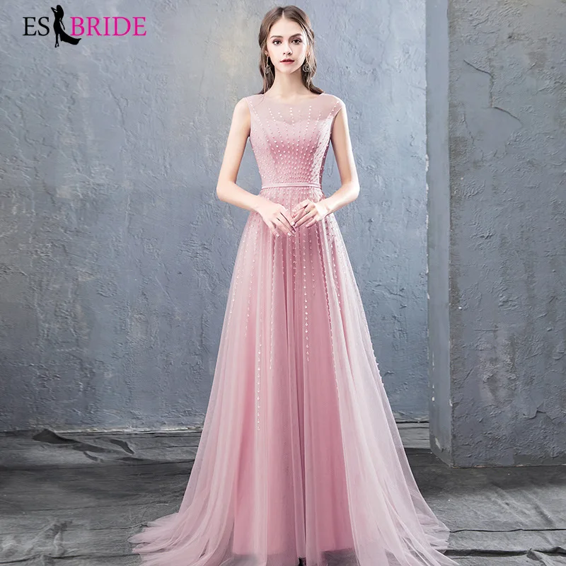 

Evening Dresses 2019 ES2775-1 O-Neck Sleeveless Latest Formal Dresses Evening Gown Floor-Length Women Elegant Robe De Soiree