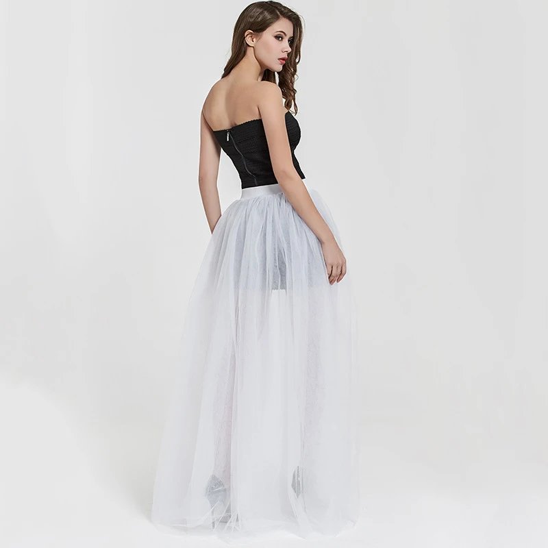 

110cm Tulle Tutu Over Skirt Baby Shower Decoration Wedding Table Skirts Elegant Sexy Bridesmaid Birthday Party Favor 4 Layers