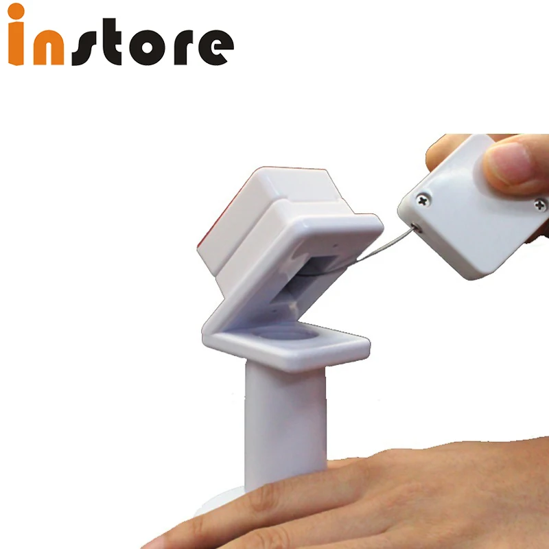 10 pcs/Lot mobile phone security stand anti theft display holder with pull box cable