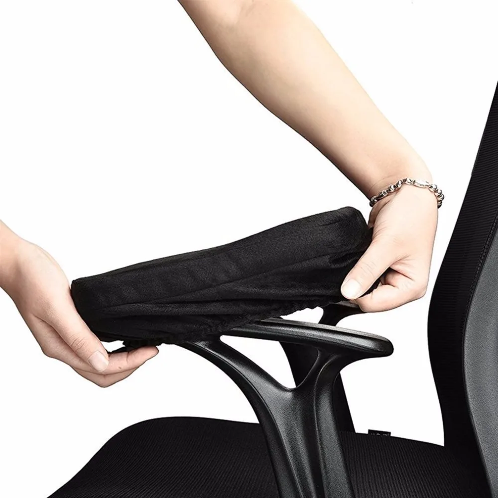 2pcs Ergonomic Memory Foam Chair Armrest Pads Comfortable Office Arm Rest Cover For Elbows And Forearms Pressure Relief | Дом и сад