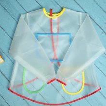 Водонепроницаемый Рисунок, защитный фартук с росписью для приготовления пищи для детей ясельного возраста, школа с карманами, домашний длинный рукав, анти-грязь, сделай сам, легко чистить