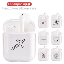 Мягкий силиконовый роскошный чехол Air Pods для Apple airpods чехол Милые простые линии прозрачный чехол Airpods в наушниках аксессуары