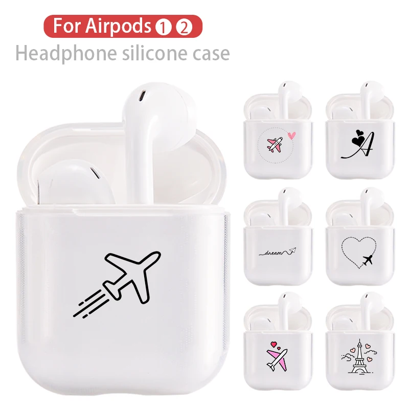 

Soft Silicone Luxury Air Pods Case For Apple airpods Case Cute Simple Lines Transparent Airpods Case in Earphone Accessories