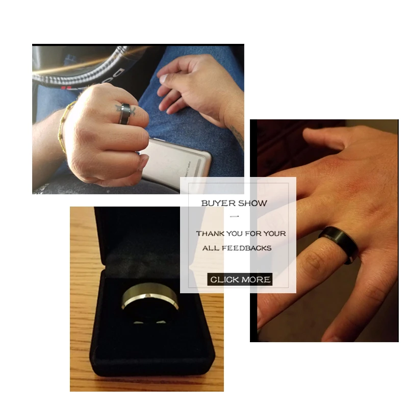 Nuncad Men's 8mm Black Brushed Tungsten Wedding Band Rings Matte Finish Polished Beveled Edge Comfort Fit