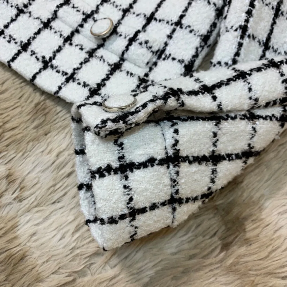 2019FW Новая женская клетчатая твидовая куртка пальто Женская короткая верхняя одежда куртка для дам одежда rmsx 10,16