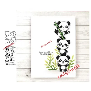 

New Han Panda Metal cutting dies and Clear Stamps Transparent Silicone Seal for DIY scrapbooking 2020