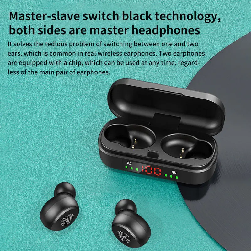 V8 TWS Wireless Earphones Bluetooth 5.0 Headset Mini Stereo Headphones Touch Control Sports Earbud With LED Digital Display New |