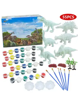 

3D Painting Dinosaurs Toys Set Dinosaur Paint Play Set Non-toxic And Eco-friendly Paint Arts Crafts For Kids Girls Boys