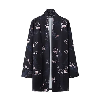 

Plus size men's clothing autumn and winter fat men's plus size cloak jacket mid-length plum print trench coat