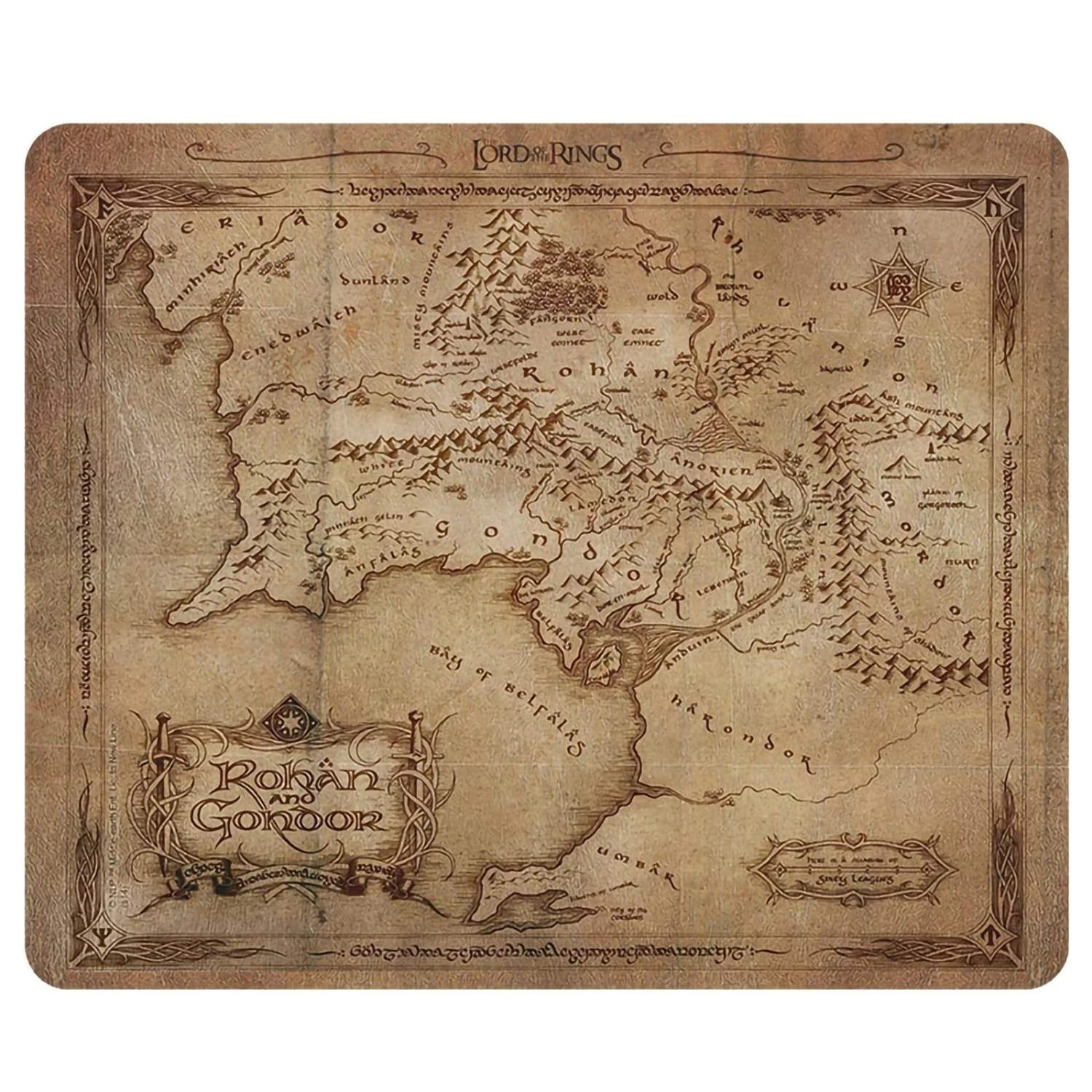 Mouse pad abystyle Lord Of The Rings flexible mousepad Rohan & Gondor map abyacc350 carpet large floor mats game | Компьютеры и
