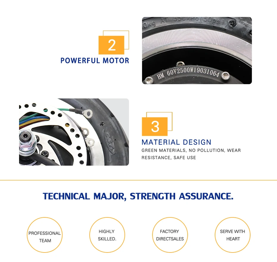 60 в 1600 Вт Электрический мотор для скутера внедорожные/дорожные шины электрический моторный концентратор колеса двигателя для 1" скейтборд ховербо Kick E скутер