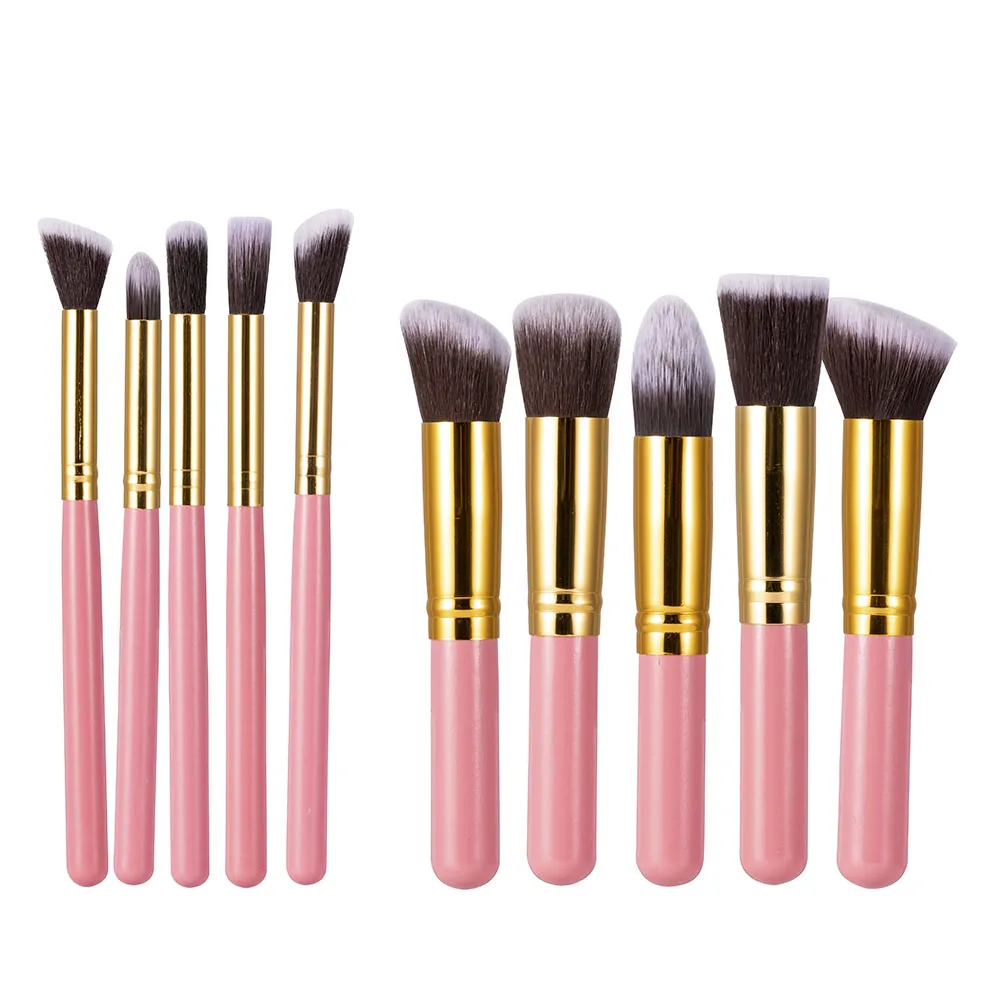 10 Pcs Makeup Brushes Set Eye Shadow Foundation Powder Eyeliner Eyelash Lip Brush Cosmetic Beauty Tool Kit Rangement Maquillage
