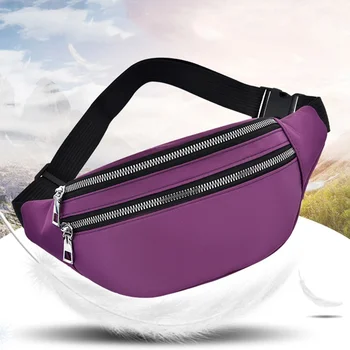 

2020 Fashion Women Men Colorful Unisex Waistbag Belt Bag Mobile Phone Zipper Pouch Packs Belt Bags Solid Color