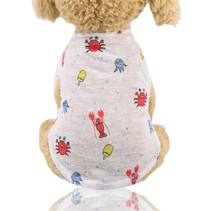 Летняя 5 цветов симпатичная мультяшная собака жилет прохладная и дышащая Солнцезащитная одежда для щенка чихуахуа и Кошки Одежда для животных - Цвет: As picture