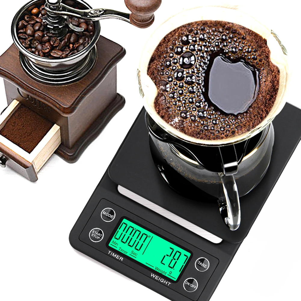 

Mini LCD Digital Electronic Drip Coffee Scale with Timer Portable Electronic Digital Kitchen Scale High Precision LCD Scales