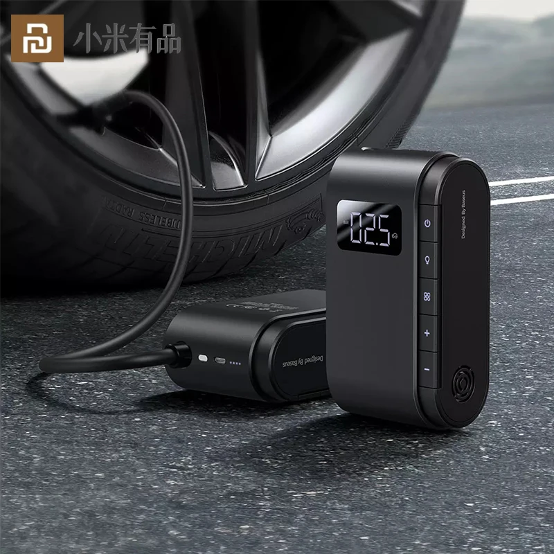 

Youpin Baseus Mini Car Tire Inflator Pump For Bicycle Motorcycle LED Display Portable Night Lighting Wireless Inflatable Safety