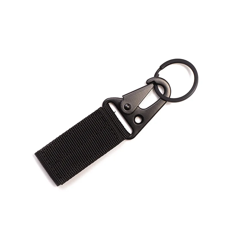 Key ring black Молл прикрепить Зажим для ремня тканевый рюкзак ремешок зарисовка Застежка карабин для активного отдыха Кемпинг Вода вешалка для бутылок боевой держатель крюк - Цвет: Key ring black