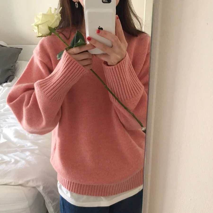 

6 colors Autumn Winter Women Knitted Sweater Pullovers Casual Sweaters Female Jumper Sweater Pullovers ka975