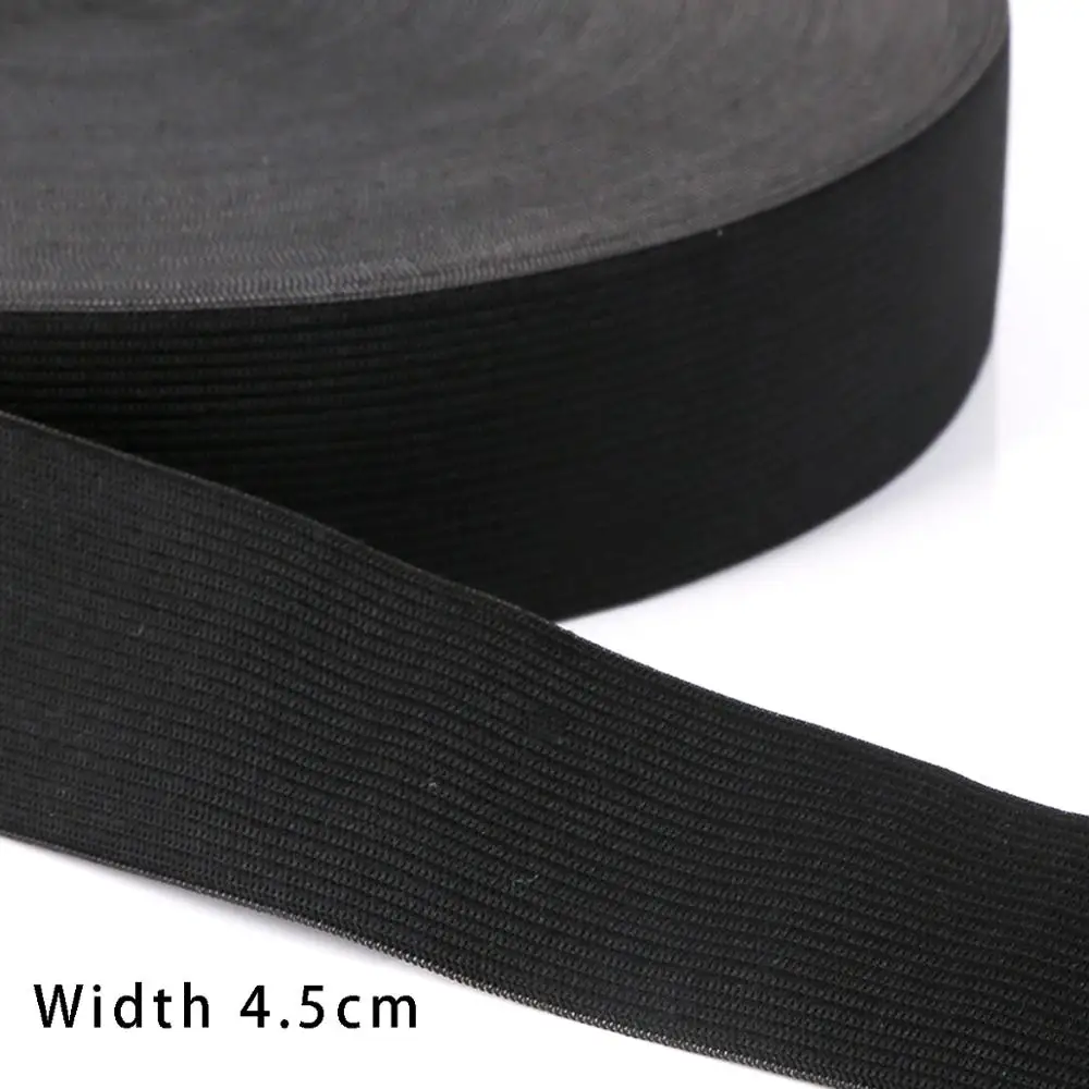 Black and White Elastic Nylon Webbing for Clothing and Sewing Accessories - 5 Yards