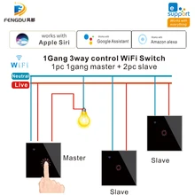 1gang 2 3gang 3 vias wifi controle ewelink wifi inteligente toque interruptor de luz funciona com siri, alexa e google casa voz vontrol