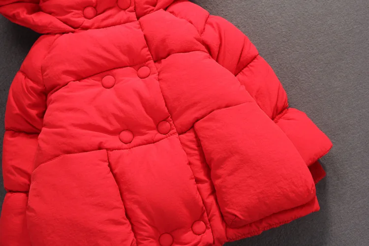 Girls 18 Winter Korean-style Mid-length Cotton-padded Clothes Thick Coat Baby Girls Cotton-padded Jacket CHILDREN'S Cotton Cloth