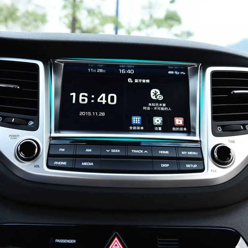 АБС-пластик для hyundai Tucson 3rd Управление навигации декоративная рамка, обшивка, Накладка аксессуары для автомобиля 1 шт