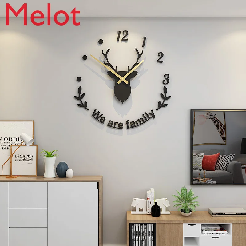 

Deer Head Creative DIY Clock Wall Clock Living Room Home Simple Modern Clock Cool Fashion Watch wall clock for kids rooms