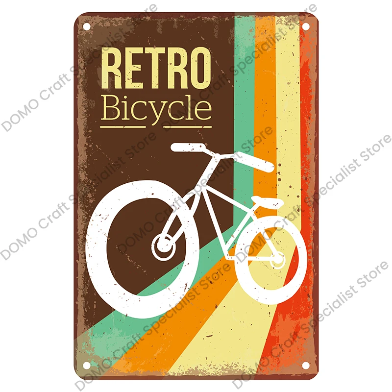 Targa Vintage EYSL 'Don't Stop Cycling' 30,5x20,3 Cm - Cartello In Latta Per Decorazione Parete, Musica E Bike - 5