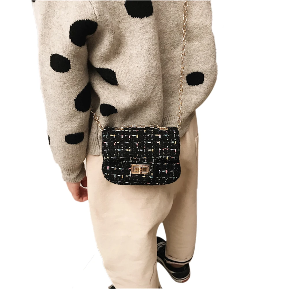 New Fashion Girl's Shoulder Chain Bag Small Fragrance Wool Bag Little Girl’s Crossbody Purses Kids Handbag